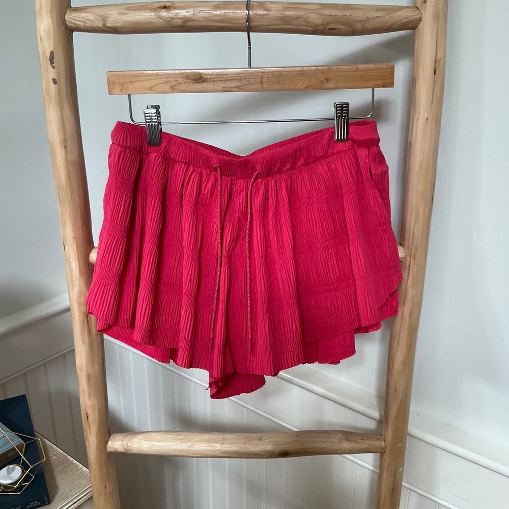 Free People Movement Pink Pleated Skort Womens Medium Activewear Shorts Skirt